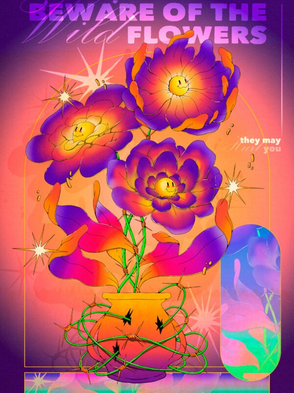 illustration de fleurs colorées